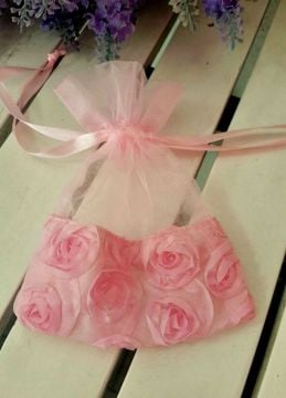 altı güllü kese pembe