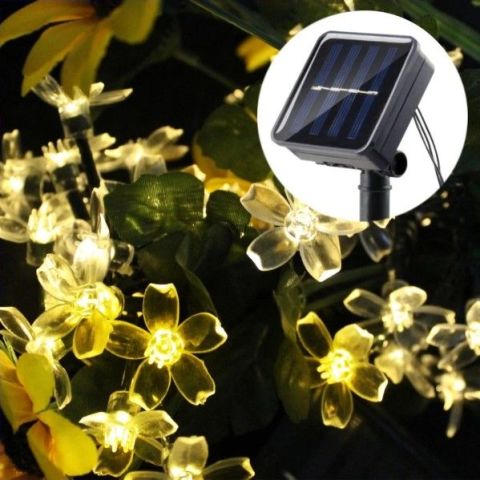 Solar 5mt 50 Led Papatya Gün Işığı 8 Fonksiyonlu