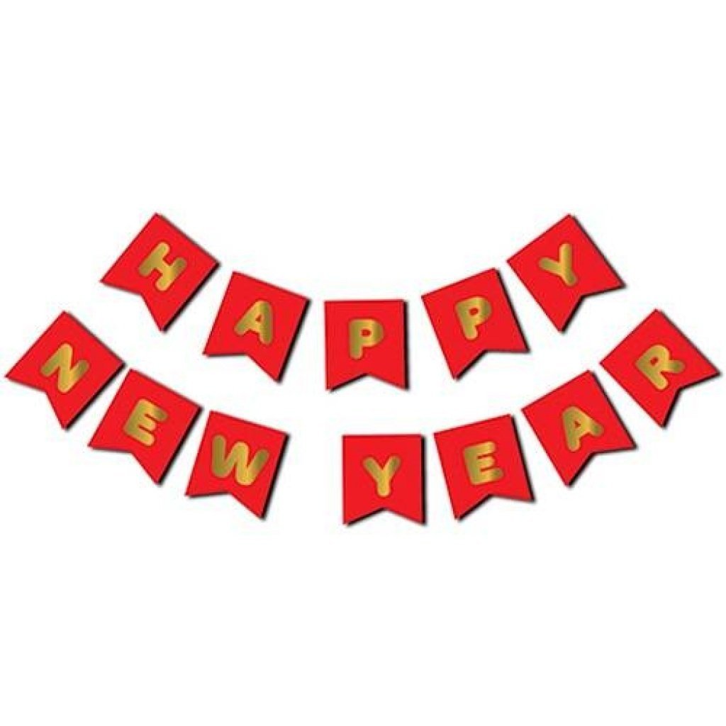 Yılbaşı Happy New Year Yaldızlı Flama