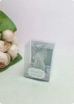 Cam Melek Obje (Gri Asetat Kutulu)