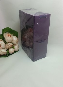 50 Li Mor Mini Karton Çanta 8x11 Cm