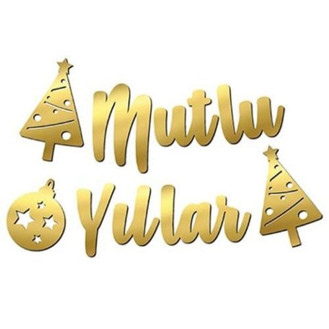 Mutlu Yıllar Metalize Kaligrafi Banner
