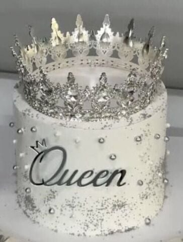 Taşlı tam tur metal taç & pasta üstü dekor Tacı