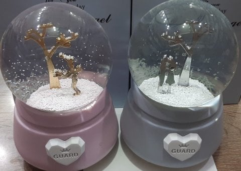 Işıklı Müzikli Püskürtmeli Kar Küresi Büyük Boy