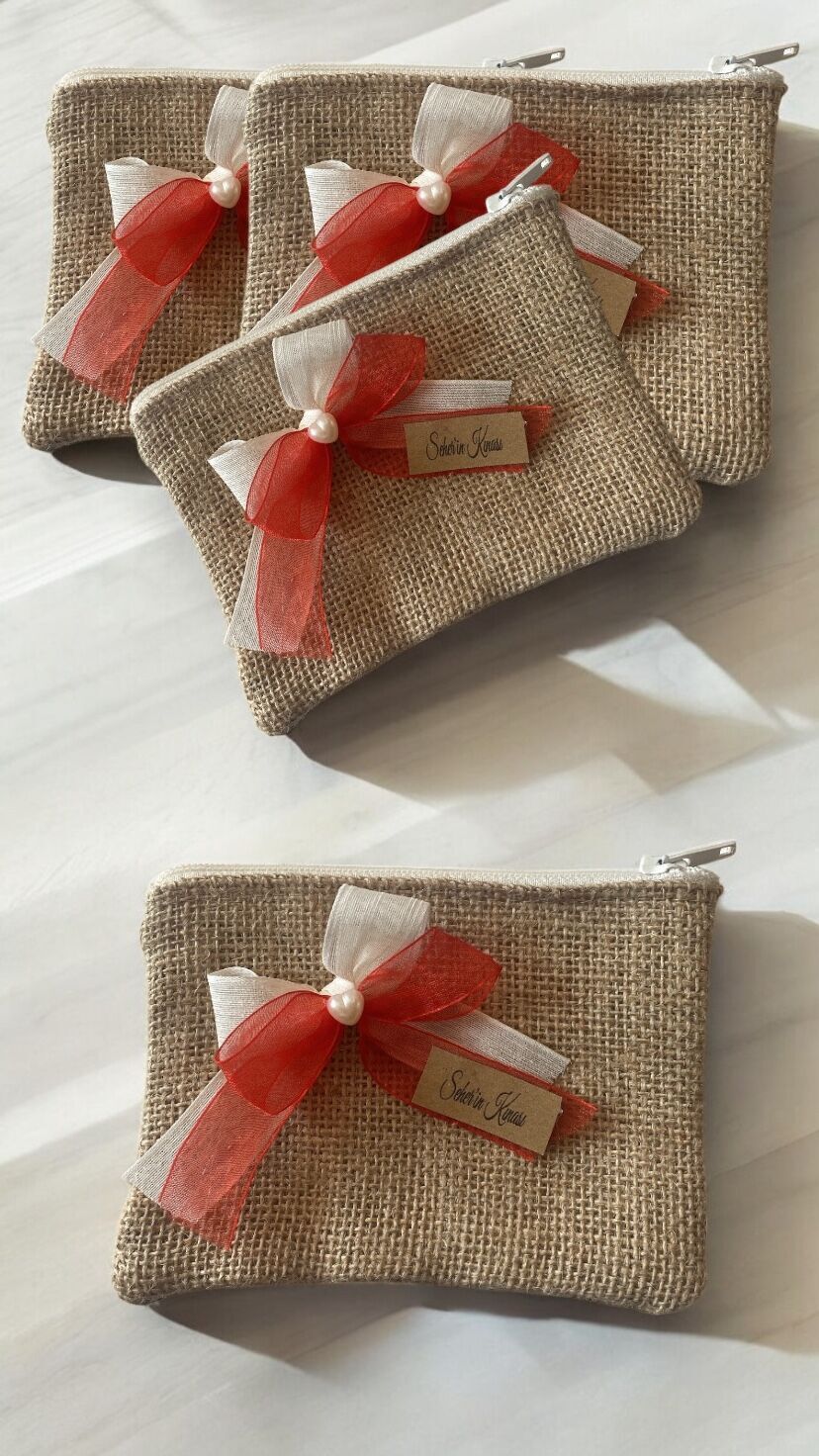 Süslü jüt cüzdan Hediyelik(20 adet)