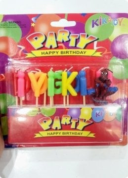 İyi ki Doğdun Doğum Günü Örümcek Adam Pasta Mumları