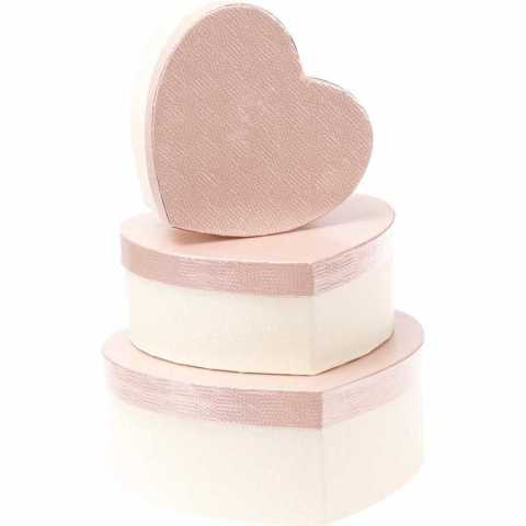 3 Boy Mersa Metalik Bronz Kalp Kutu Seti