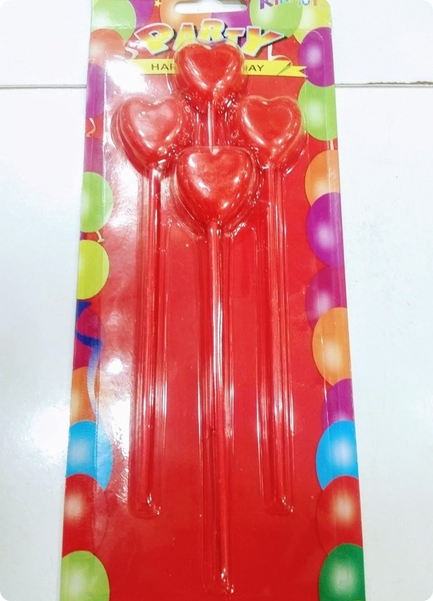 4 Lü Çubuklu Kalp Doğum Günü Pasta Mumları