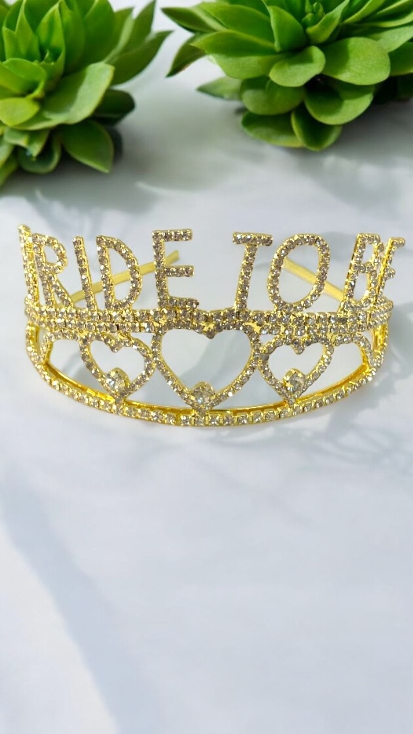 Yarım tur Taşlı metal Bride to be taç & pasta dekor