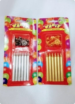 12 li Kısa Mum; Doğum Günü Pasta Mumları