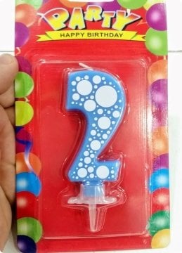 2 Yaş Puanlı Doğum Günü Pasta Mumları