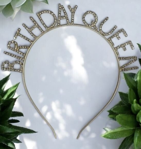 Taşlı metal Brithday Quenn taç