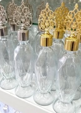 60 Adet Metal Tepelikli Cam Vazo Kolonya Şişe
