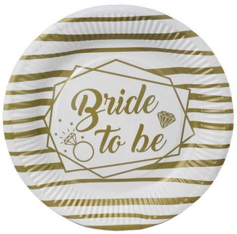 8 Lİ BRIDE TO BE YALDIZLI KARTON TABAK ALTIN