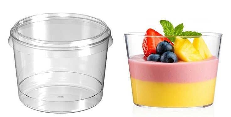 10 LU 250CC YUVARLAK KAPAKLI ŞEFFAF MİKA KASE ( MAGNOLİA )