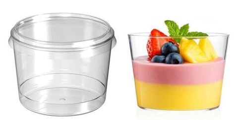 10 LU 250CC YUVARLAK KAPAKLI ŞEFFAF MİKA KASE ( MAGNOLİA )