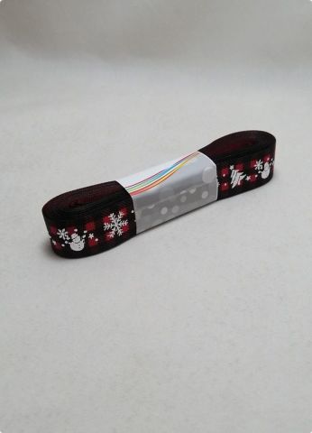 2 Cm Siyah Zemin Desenli Yılbaşı Kurdela 10 Mt.