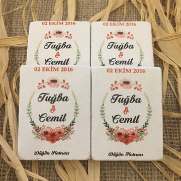 Taş Baskı Magnet Çiçekli