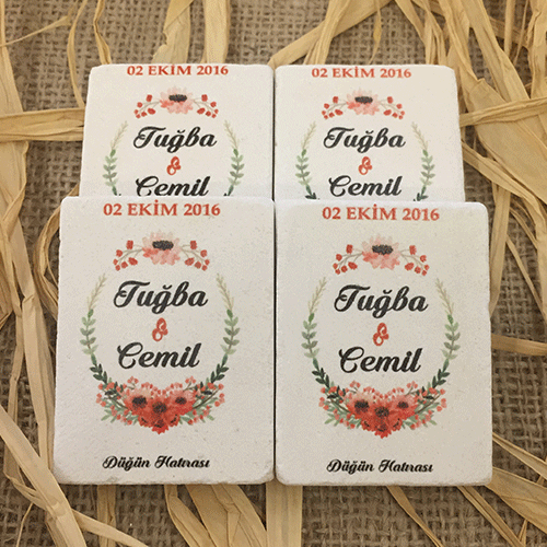 Taş Baskı Magnet Çiçekli