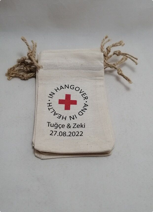 50 Li 10X15 Cm İsme Özel Hangover Kit Baskılı Boş Kese