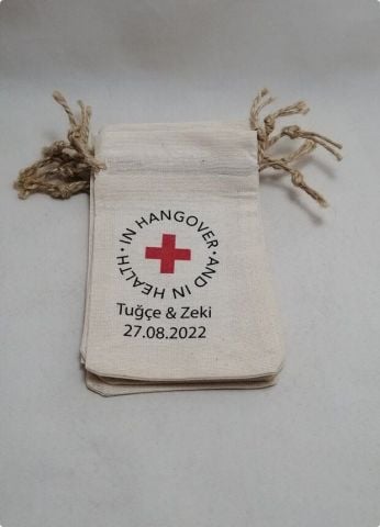50 Li 10X15 Cm İsme Özel Hangover Kit Baskılı Boş Kese