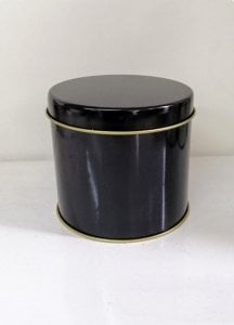 12 Li 8x6,5 Cm Siyah Büyük Teneke Mum Kutusu