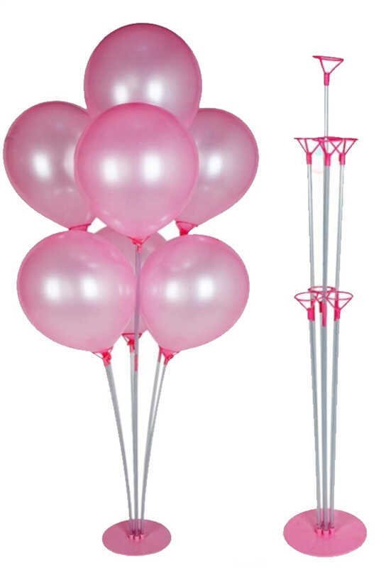 75 CM PEMBE BALON SÜSLEME STANDI