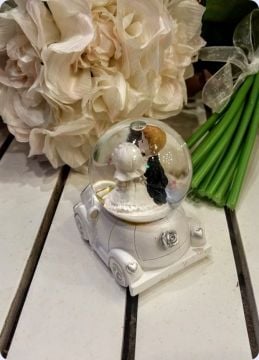 12 Adet Vosvos Araba Gelin Damat Cam Fanus