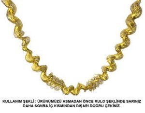 SÜS FRANSEN METALİZE UZARLI 2MT ALTIN