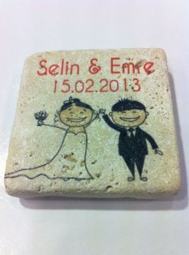Taş üzerine resim baskılı magnet