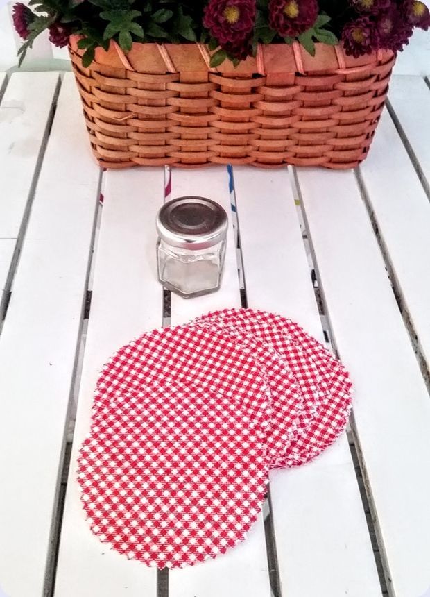 Mini Kavanoz Kumaş kapak süsü