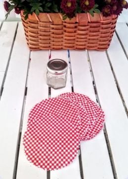 Mini Kavanoz Kumaş kapak süsü