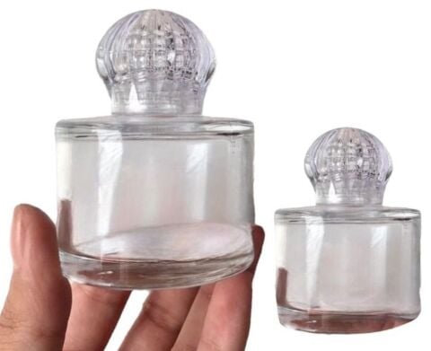 Tane İle Kristal Kapaklı Silindir 50 cc Cam Şişe