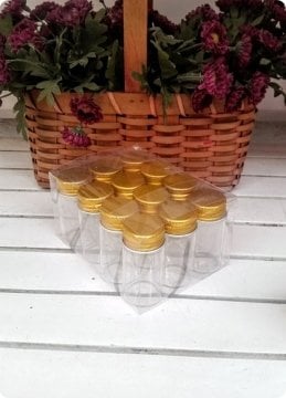 1 Paket Tüp Cam Şişe Aluminyum Çevir Kapak Altın  6-8-12 cm