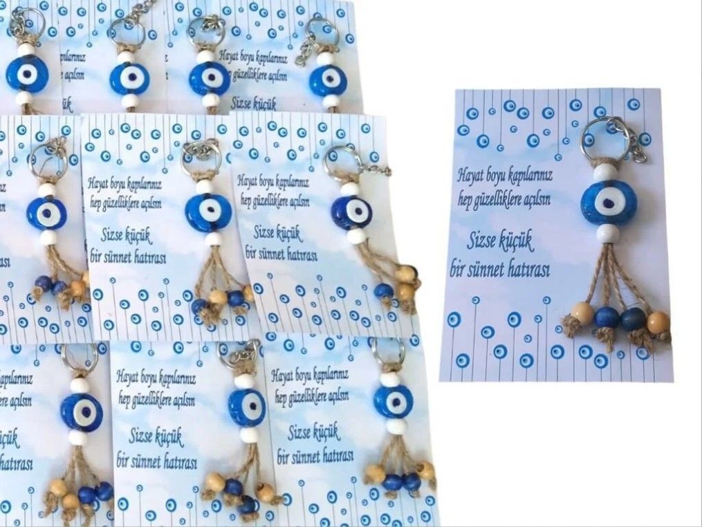 20 Li Süslü Boncuklu Cam Nazar Hediyelik