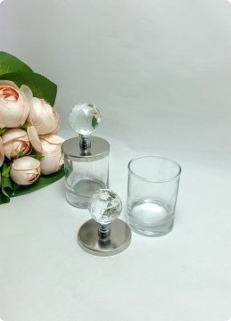 100 Lü Kristal Tepelikli Cam Shot Bardak Mumluk / Şekerlik
