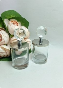 100 Lü Kristal Tepelikli Cam Shot Bardak Mumluk / Şekerlik