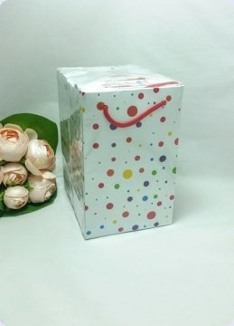 50 Li Karışık Puantiyeli Mini Karton Çanta 8 x 11 Cm