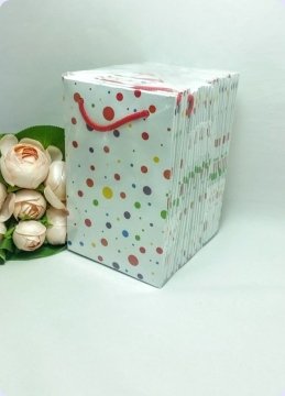 25 Li Karışık Puantiyeli Hediyelik Karton Poşet 11x17 Cm