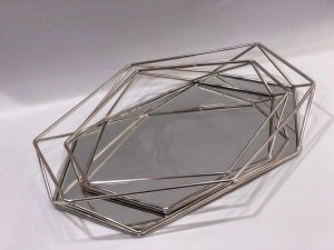 Prizma Aynalı Uzay Metal Tepsi