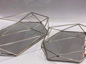 Prizma Aynalı Uzay Metal Tepsi