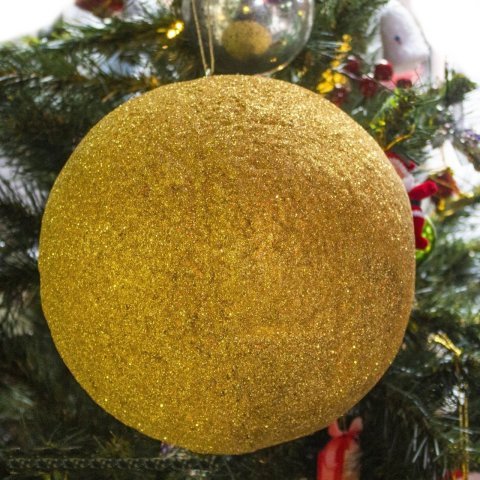 20 Cm Simli Büyük Strafor Top Yılbaşı Süsü