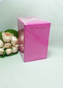 25 Li Fuşya Hediyelik Karton Poşet Çanta 11x17 Cm