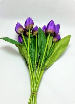 8 Li Lale Yapay Çiçek (Ağzı Kapalı)