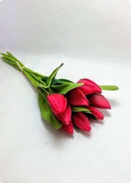 8 Li Lale Yapay Çiçek (Ağzı Kapalı)