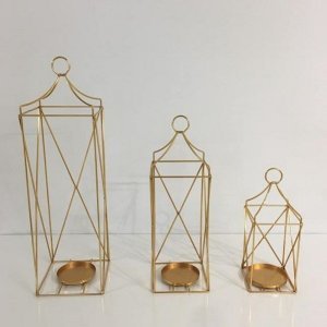 3 Lü Metal Fener / Şamdan