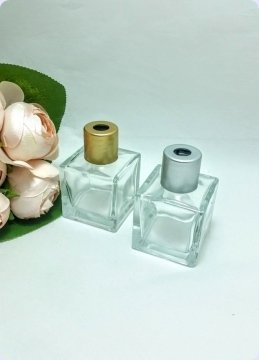 100 Lü Bambu Kare Oda Kokusu Şişesi 50 cc / Pvc Kapak