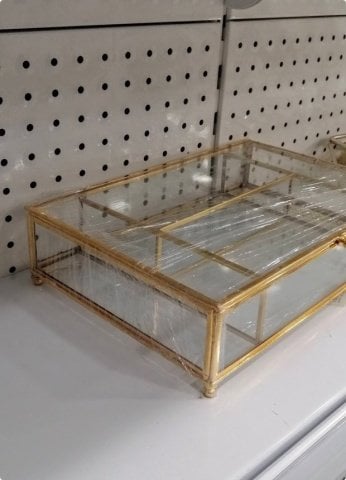 Bölmeli Kapaklı cam Kutu(30*20cm)