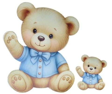 DEKORATİF SÜS İKİ BOY RETRO AYICIK SET:25 ADET