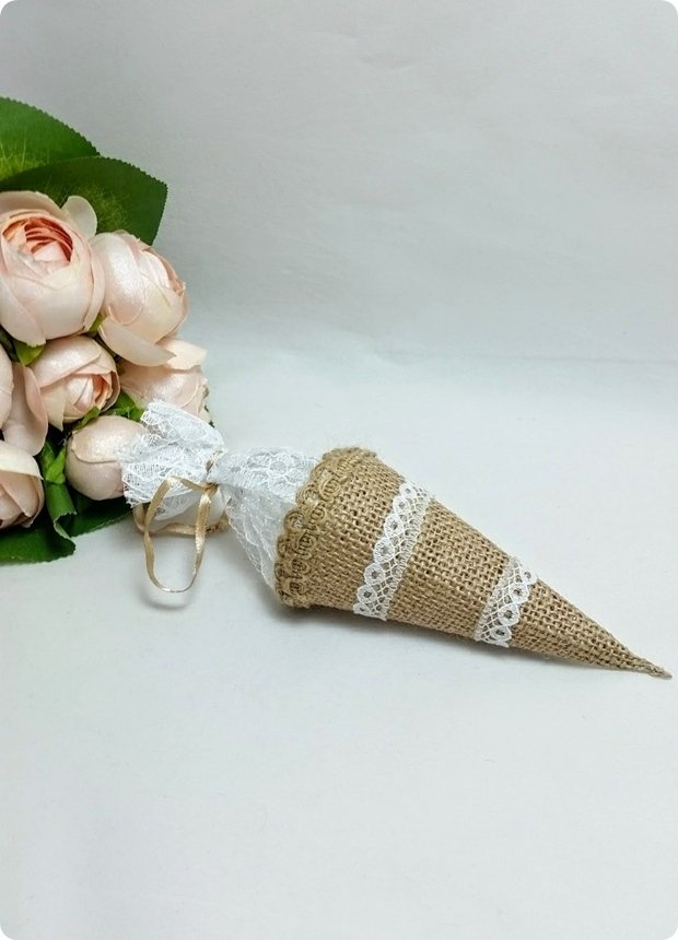 Ağzı Büzgülü Dantelli Çuval Külah (Bebek Kına söz,nişan,nikah)
